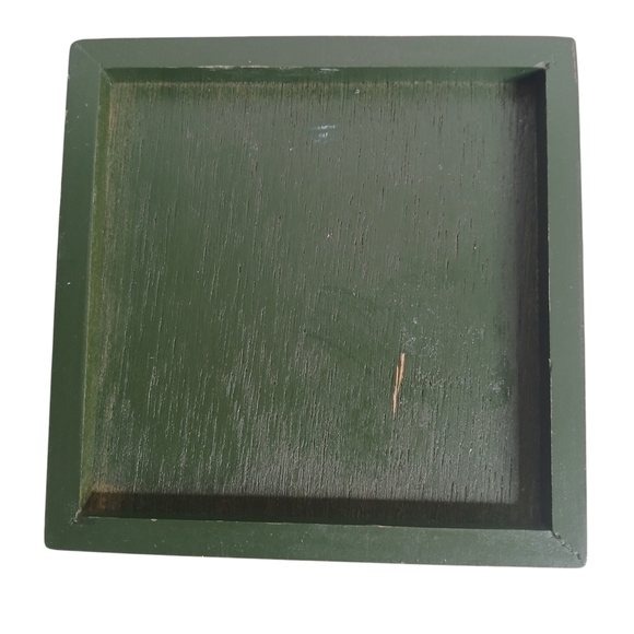 Set of 4 Vintage Christmas Coasters Fox Hunting French Horn in a Wooden Box - Picture 9 of 13